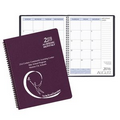 Academic Wire Bound Monthly Desk Planner w/ Leatherette Cover